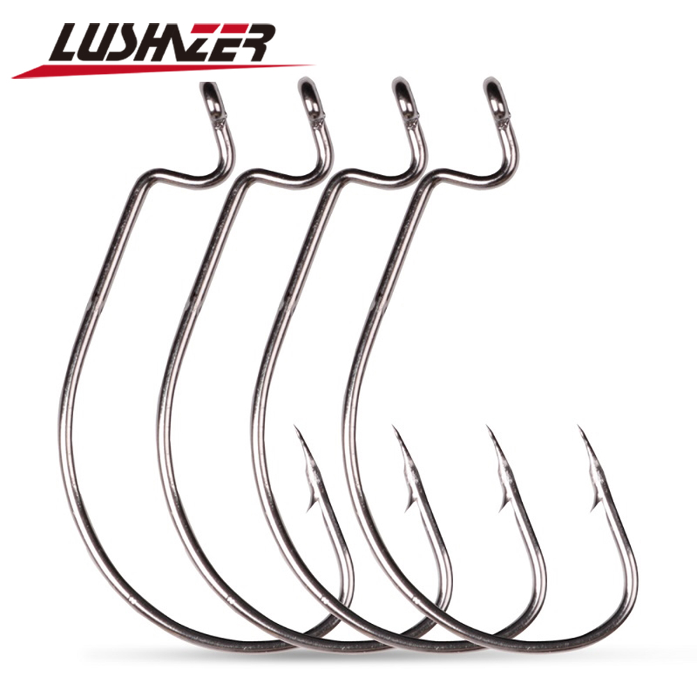 Fishing Hook Offset - LUSHAZER-Aço Carbono Ganchos De Pesca, Jig