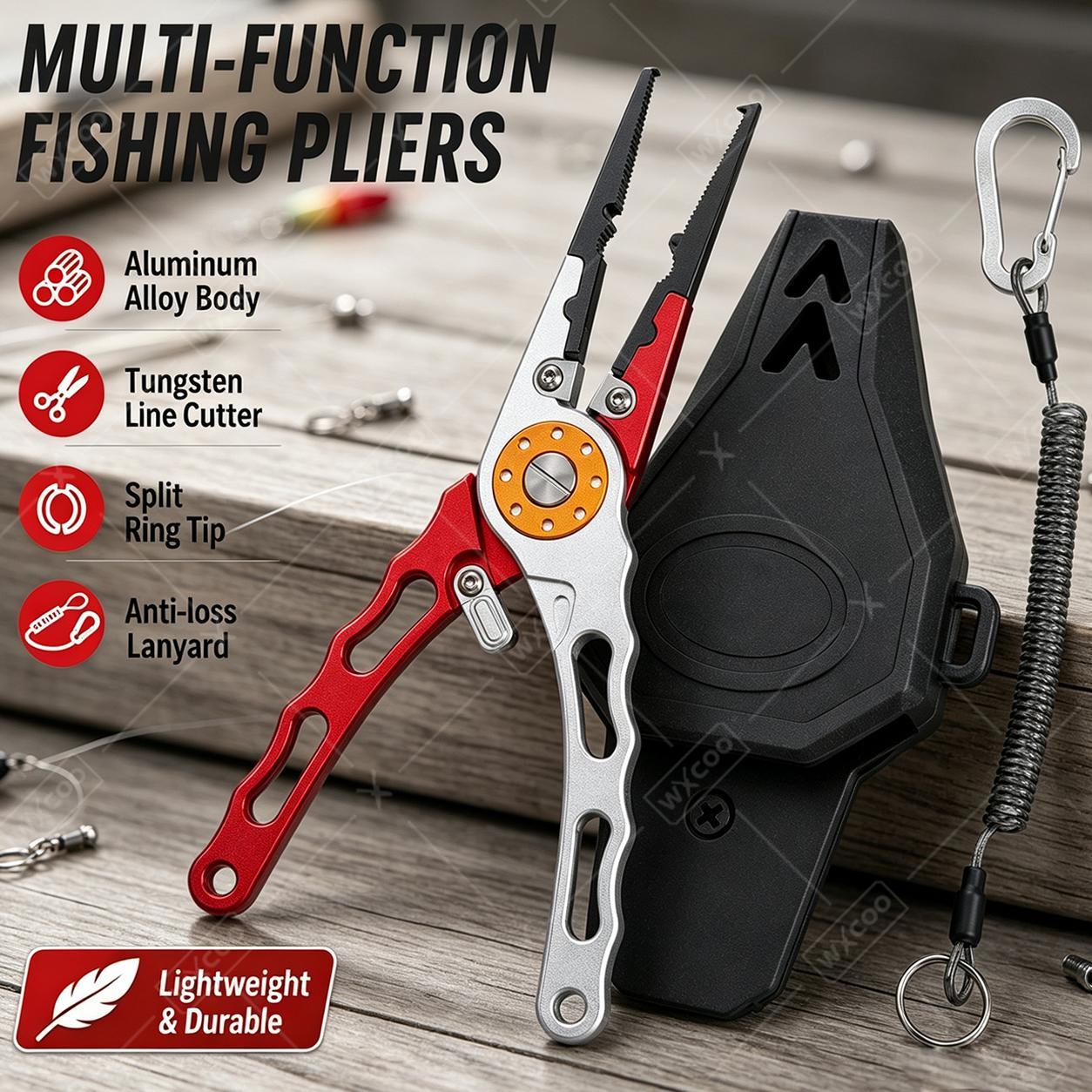 Fishing Hook Sharpener - Alicate de Pesca WXCOO com Cortador