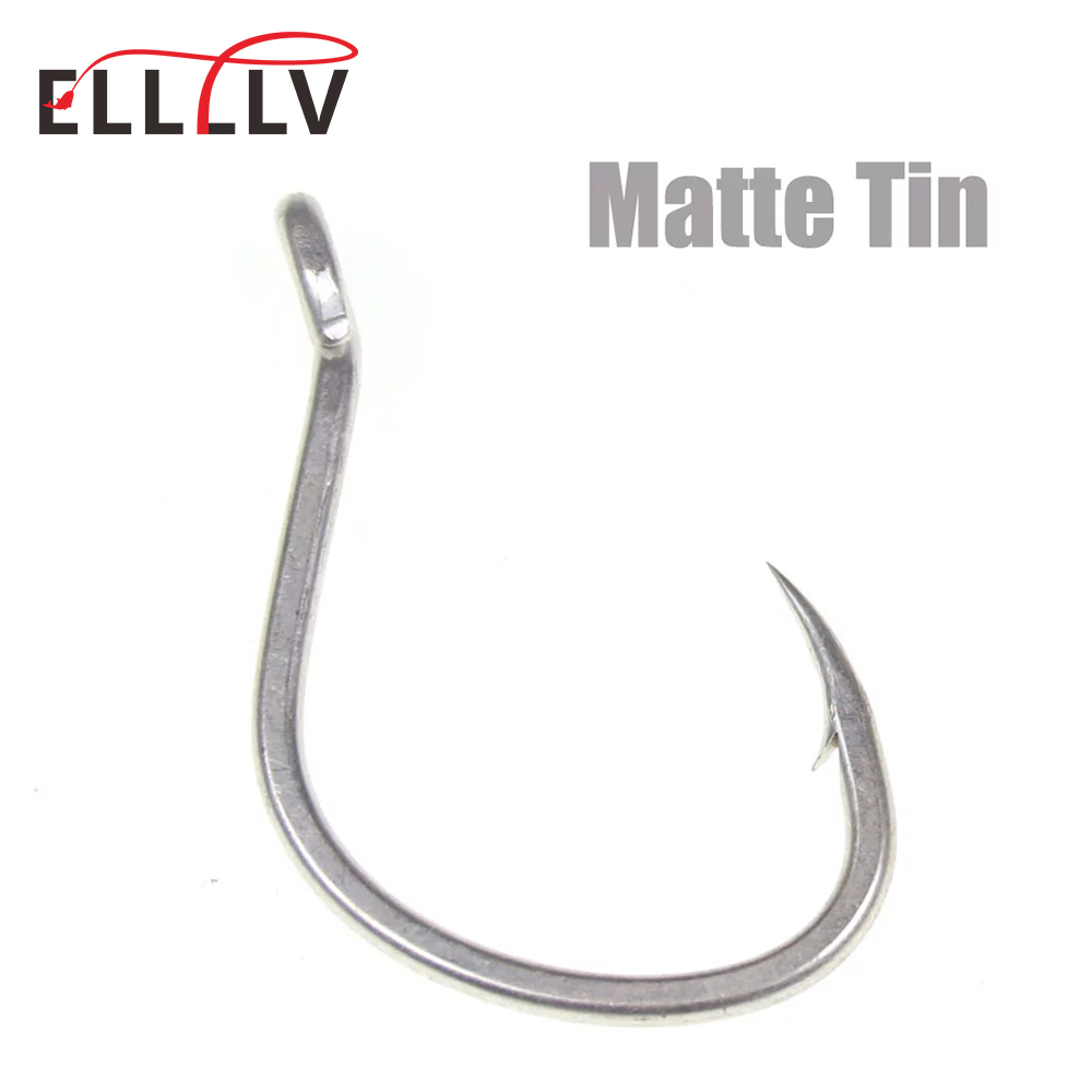 10 pçs fosco estanho anti-ferr - Fishing Hook Offset avaliação e preço