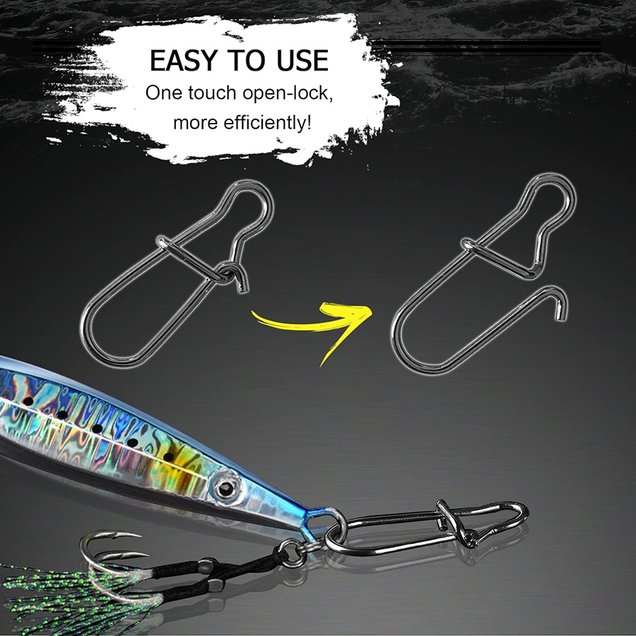 50 pçs crankbait snaps de aço  - Fishing Hook Offset avaliação e preço