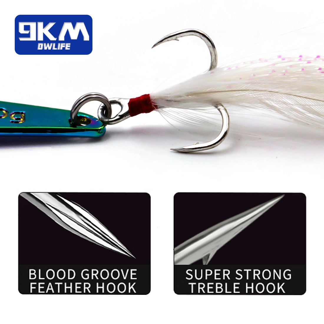 9km 1 pçs lâmina de metal isca - Fishing Hook Treble avaliação e preço